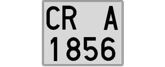 CR1856A matricula cuadrada