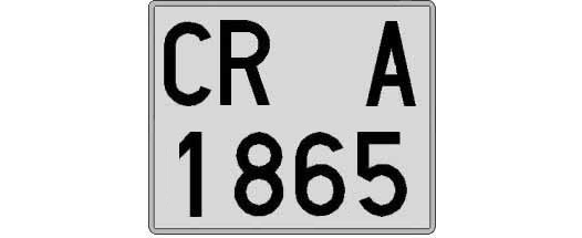 CR1865A matricula cuadrada
