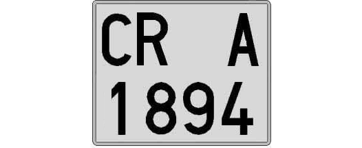 CR1894A matricula cuadrada