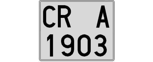 CR1903A matricula cuadrada