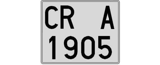 CR1905A matricula cuadrada