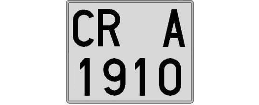 CR1910A matricula cuadrada