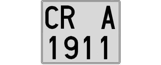 CR1911A matricula cuadrada