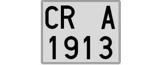 CR1913A matricula cuadrada
