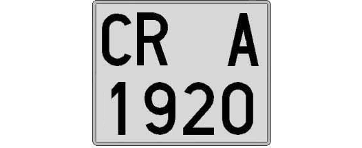CR1920A matricula cuadrada