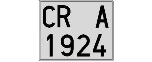 CR1924A matricula cuadrada
