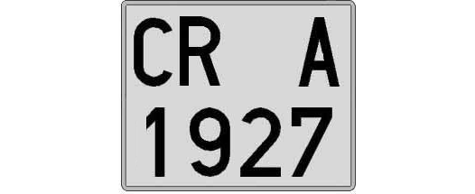 CR1927A matricula cuadrada