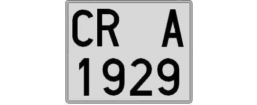 CR1929A matricula cuadrada