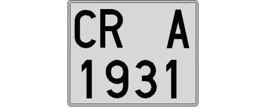 CR1931A matricula cuadrada