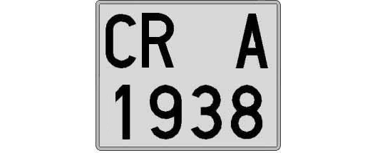 CR1938A matricula cuadrada