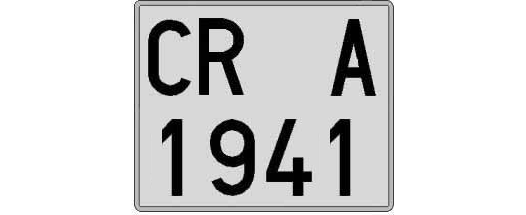 CR1941A matricula cuadrada
