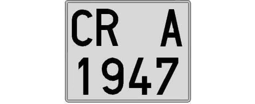CR1947A matricula cuadrada