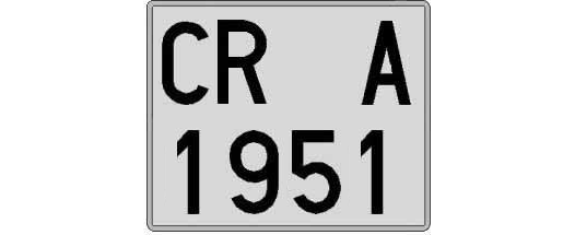 CR1951A matricula cuadrada
