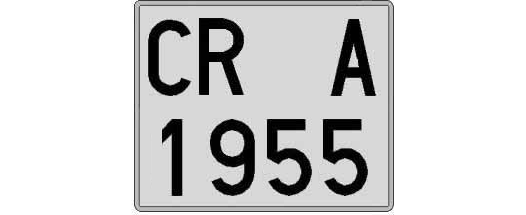 CR1955A matricula cuadrada