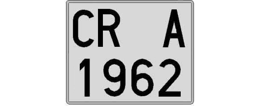 CR1962A matricula cuadrada