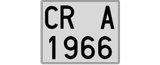 CR1966A matricula cuadrada
