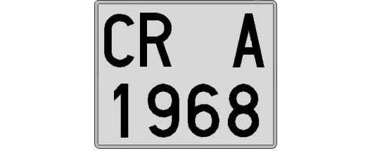 CR1968A matricula cuadrada