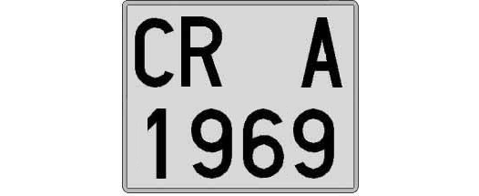 CR1969A matricula cuadrada