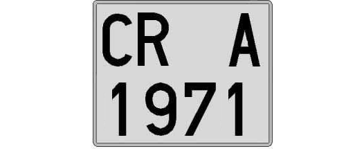 CR1971A matricula cuadrada