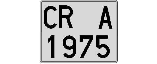 CR1975A matricula cuadrada