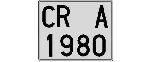 CR1980A matricula cuadrada