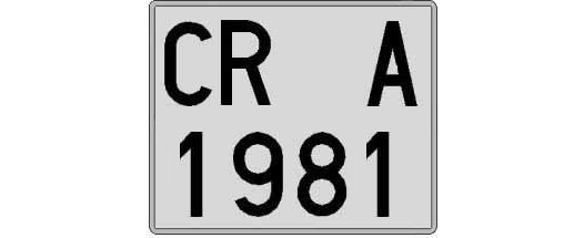 CR1981A matricula cuadrada