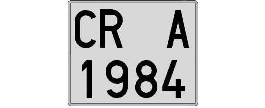 CR1984A matricula cuadrada