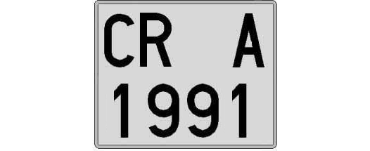 CR1991A matricula cuadrada