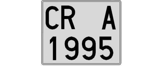 CR1995A matricula cuadrada