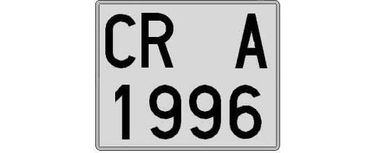 CR1996A matricula cuadrada