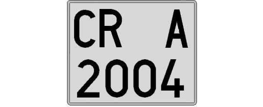 CR2004A matricula cuadrada