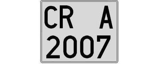 CR2007A matricula cuadrada