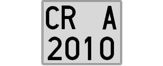 CR2010A matricula cuadrada