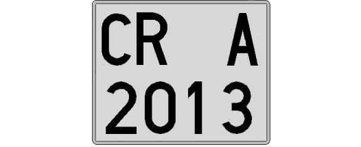 CR2013A matricula cuadrada