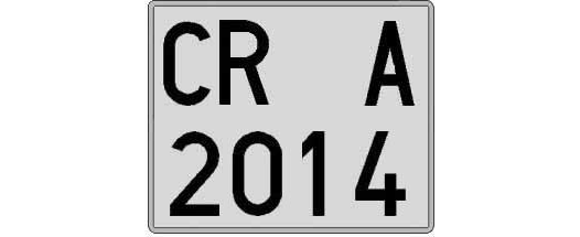 CR2014A matricula cuadrada
