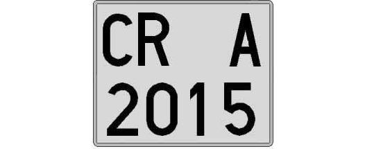 CR2015A matricula cuadrada