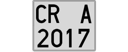 CR2017A matricula cuadrada
