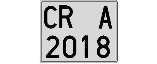CR2018A matricula cuadrada