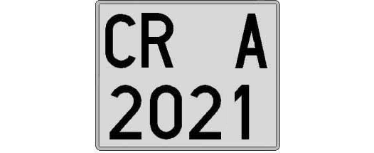 CR2021A matricula cuadrada