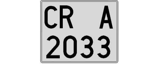 CR2033A matricula cuadrada