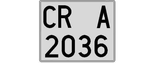 CR2036A matricula cuadrada
