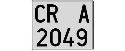 CR2049A matricula cuadrada