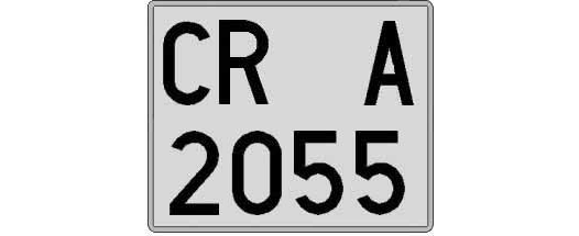 CR2055A matricula cuadrada