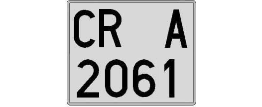 CR2061A matricula cuadrada