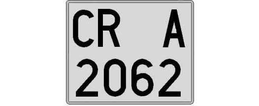 CR2062A matricula cuadrada