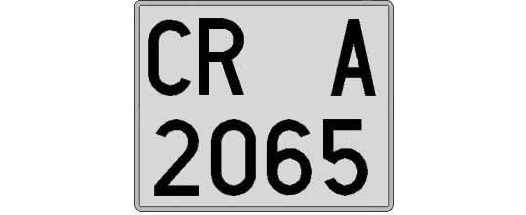 CR2065A matricula cuadrada