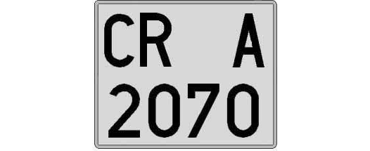 CR2070A matricula cuadrada