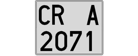 CR2071A matricula cuadrada