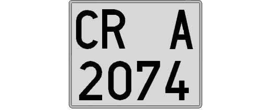 CR2074A matricula cuadrada