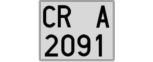 CR2091A matricula cuadrada